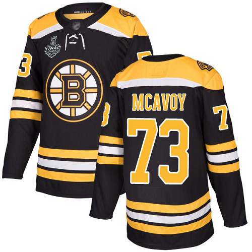 Adidas Boston Bruins #73 Charlie McAvoy Black Home Authentic Stanley Cup Final Bound Stitched Jersey Men's