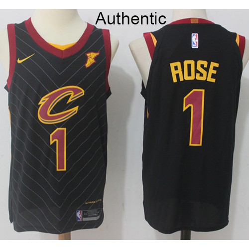 Cleveland Cavaliers #1 Derrick Rose Black Authentic Statement Edition Jersey Mens