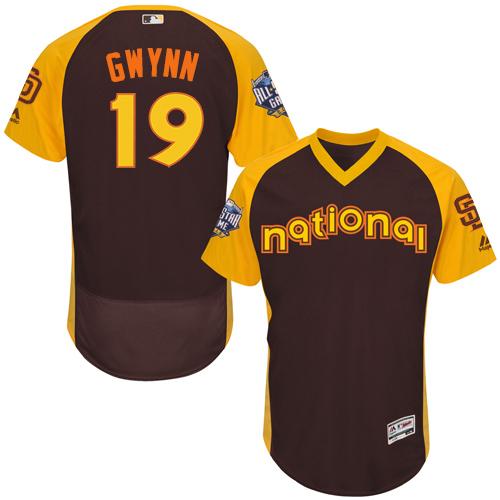 San Diego Padres #19 Tony Gwynn Brown Flexbase Authentic Collection 2016 All-Star National League Stitched Jersey Men's