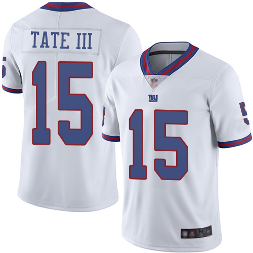 New York Giants #15 Golden Tate III White Men's Stitched Limited Rush Jersey Men's