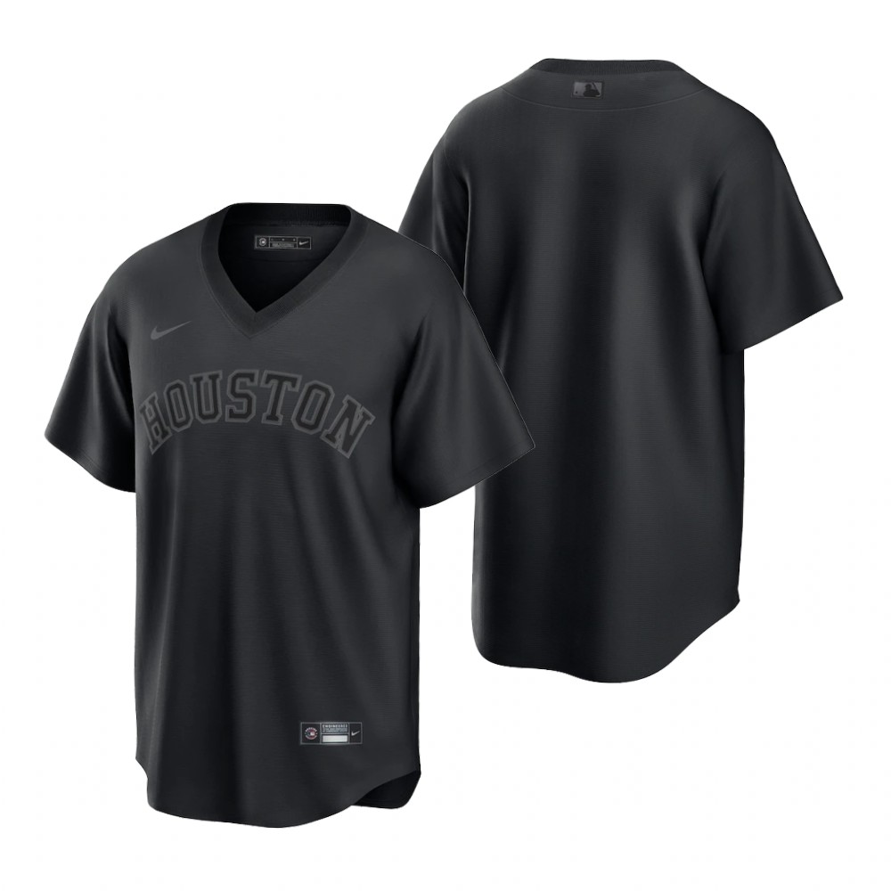 Houston Astros Blank Men's Black Pitch Black Fashion Jersey