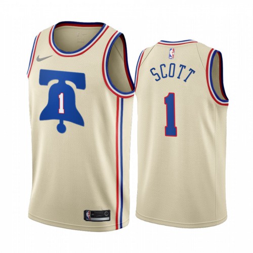 Philadelphia Philadelphia 76ers #1 Mike Scott Cream Youth Swingman 2020-21 Earned Edition Jersey Youth