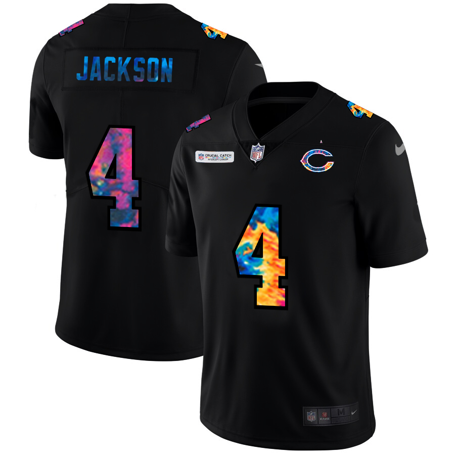 Chicago Bears #4 Eddie Jackson Men's Multi-Color Black 2020 Crucial Catch Vapor Untouchable Limited Jersey