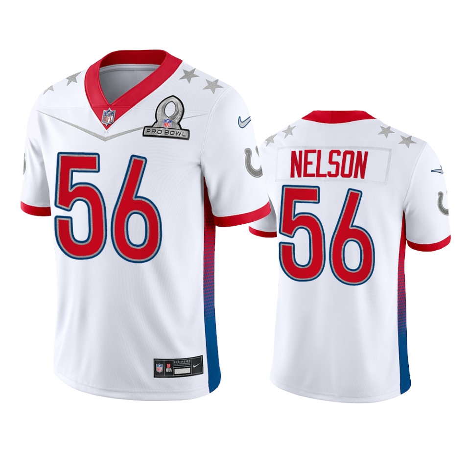 Colts #56 Quenton Nelson Men's 2022 AFC Pro Bowl Game Jersey White