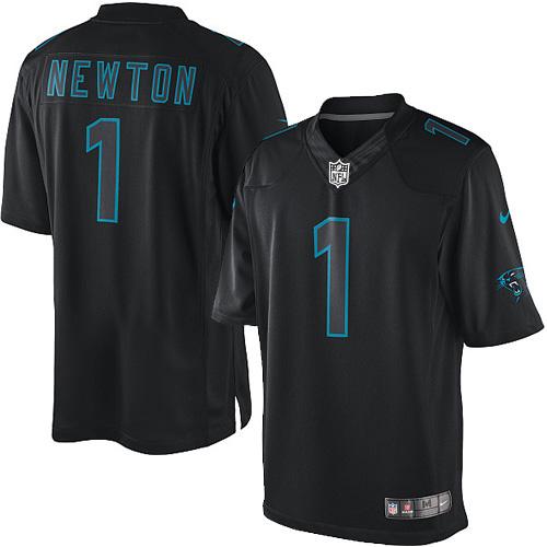 Carolina Panthers #1 Cam Newton Black Men's Stitched Impact Limited Jersey Men's