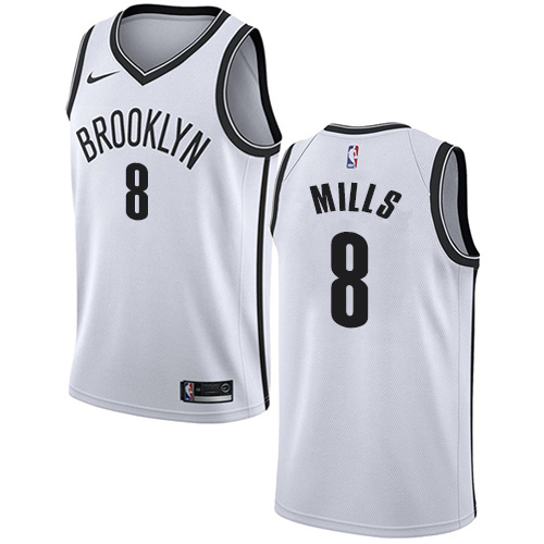 Brooklyn Nets #8 Patty Mills White Swingman Association Edition Jersey Mens
