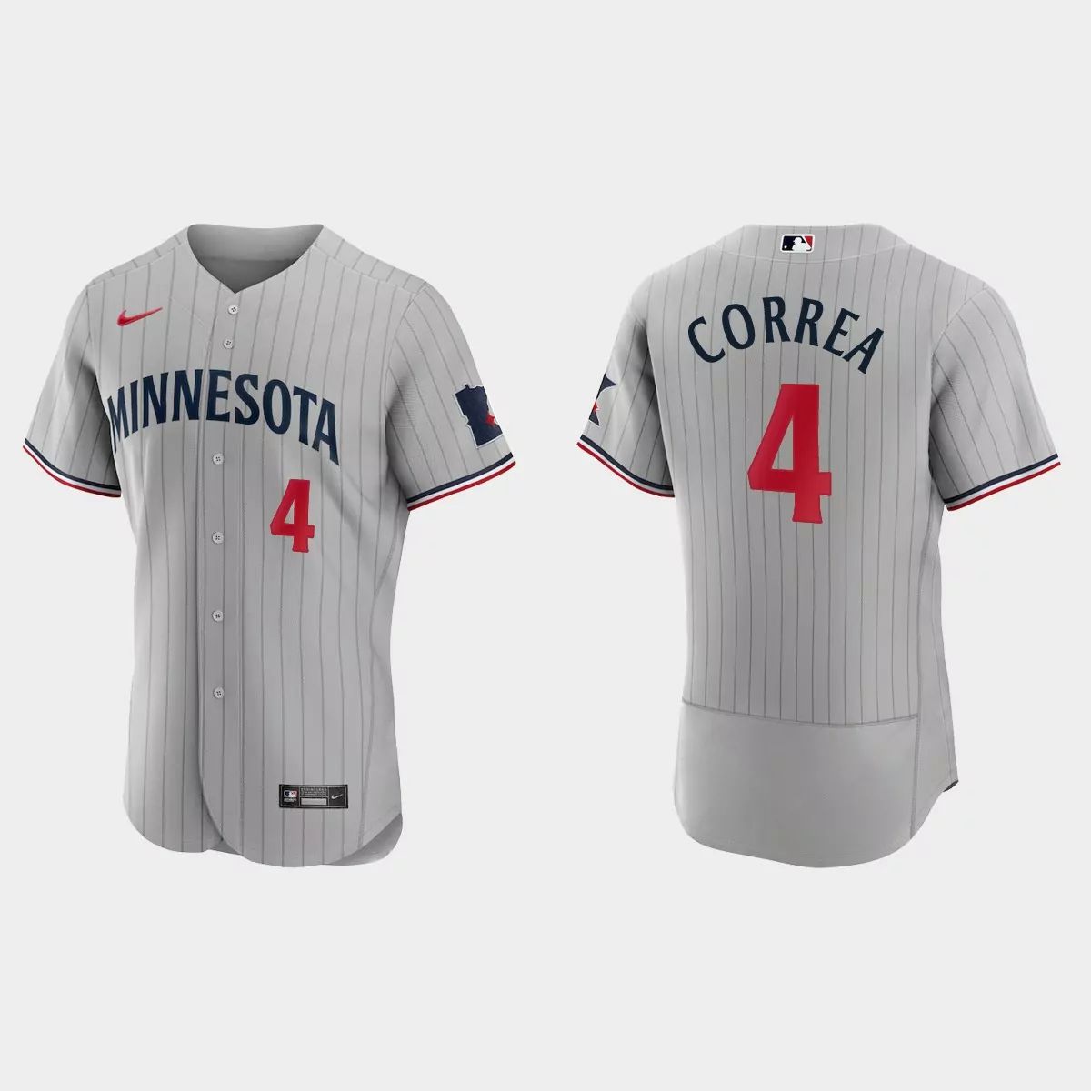 Minnesota Twins #4 Carlos Correa Men's 2023 Authentic Jersey - Gray