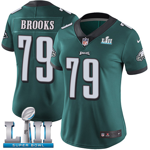 Philadelphia Eagles #79 Brandon Brooks Midnight Green Team Color Super Bowl LII Women's Stitched Vapor Untouchable Limited Jersey Womens
