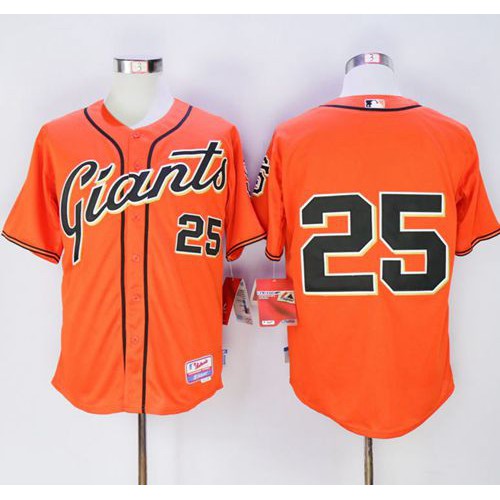 San Francisco Giants #25 Barry Bonds Orange Alternate Cool Base Stitched Jersey Men's