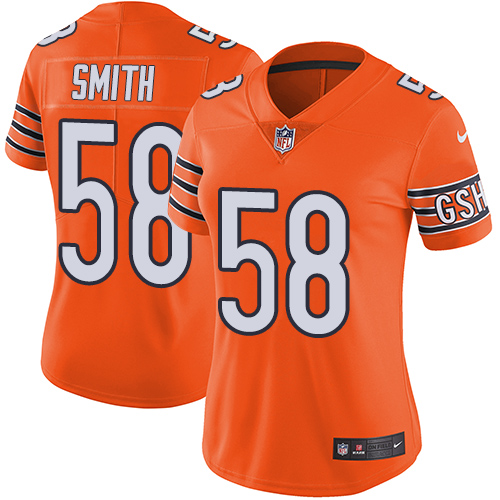 Chicago Bears #58 Roquan Smith Orange Women's Stitched Limited Rush Jersey Womens