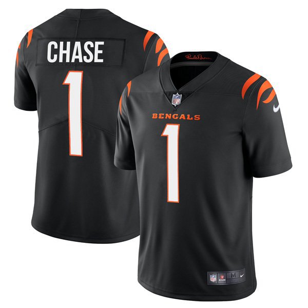 Cincinnati Bengals #1 Ja'Marr Chase Black Youth Vapor Limited Jersey