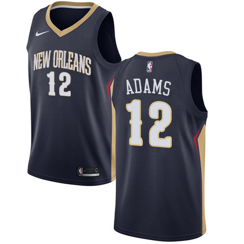 New Orleans Pelicans #12 Steven Adams Navy Swingman Icon Edition Jersey Mens