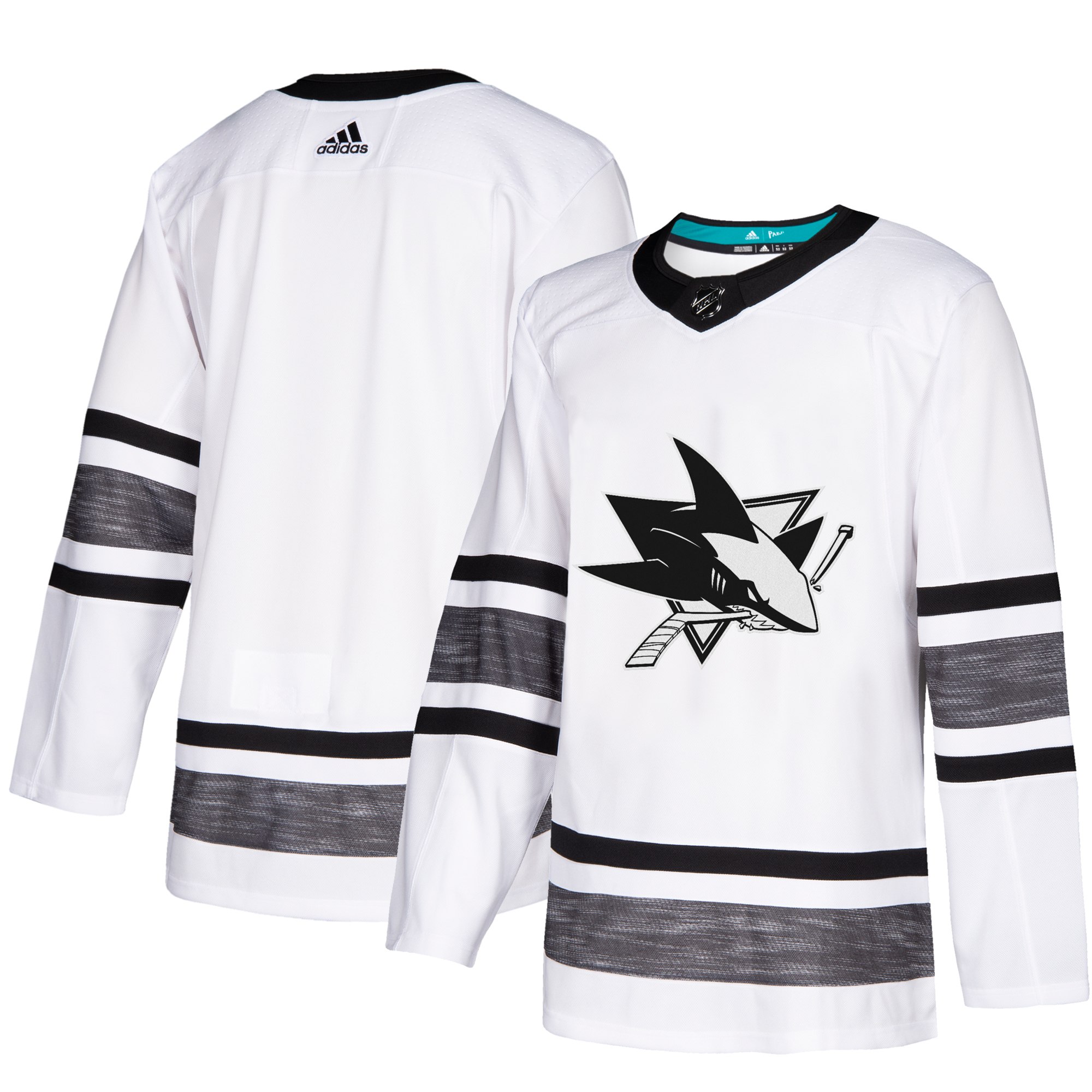 Adidas Sharks Blank White 2019 All-Star Game Parley Authentic Stitched Jersey