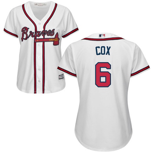 Atlanta Braves #6 Bobby Cox White Home Women's Stitched Jersey Womens