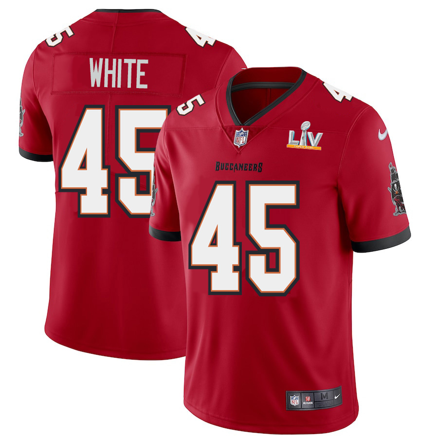 Tampa Bay Buccaneers #45 Devin White Youth Super Bowl LV Bound Red Vapor Limited Jersey