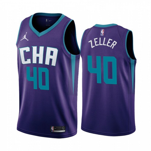 Charlotte Hornets #40 Cody Zeller Purple 2019-20 Statement Edition Jersey Mens