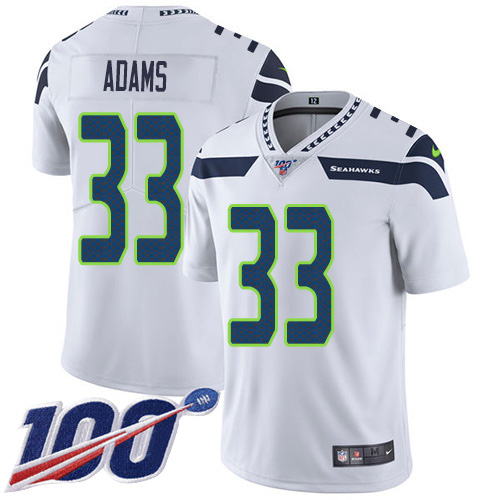 Seahawks #33 Jamal Adams White Men's Stitched 100th Season Vapor Untouchable Limited Jersey