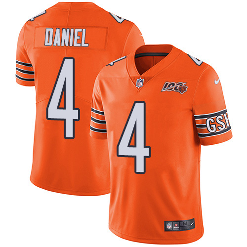 Chicago Bears #4 Chase Daniel Orange Men's 100th Season Stitched Limited Rush Jersey Men's