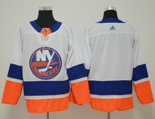 Adidas Islanders Blank White Road Authentic Stitched Jersey