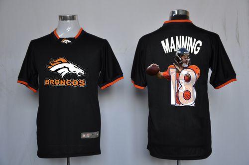 Broncos #18 Peyton Manning Black Men's Game All Star Fashion Jersey