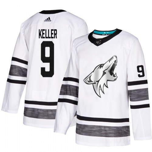 Adidas Arizona Coyotes #9 Clayton Keller White Authentic 2019 All-Star Stitched Jersey Men's