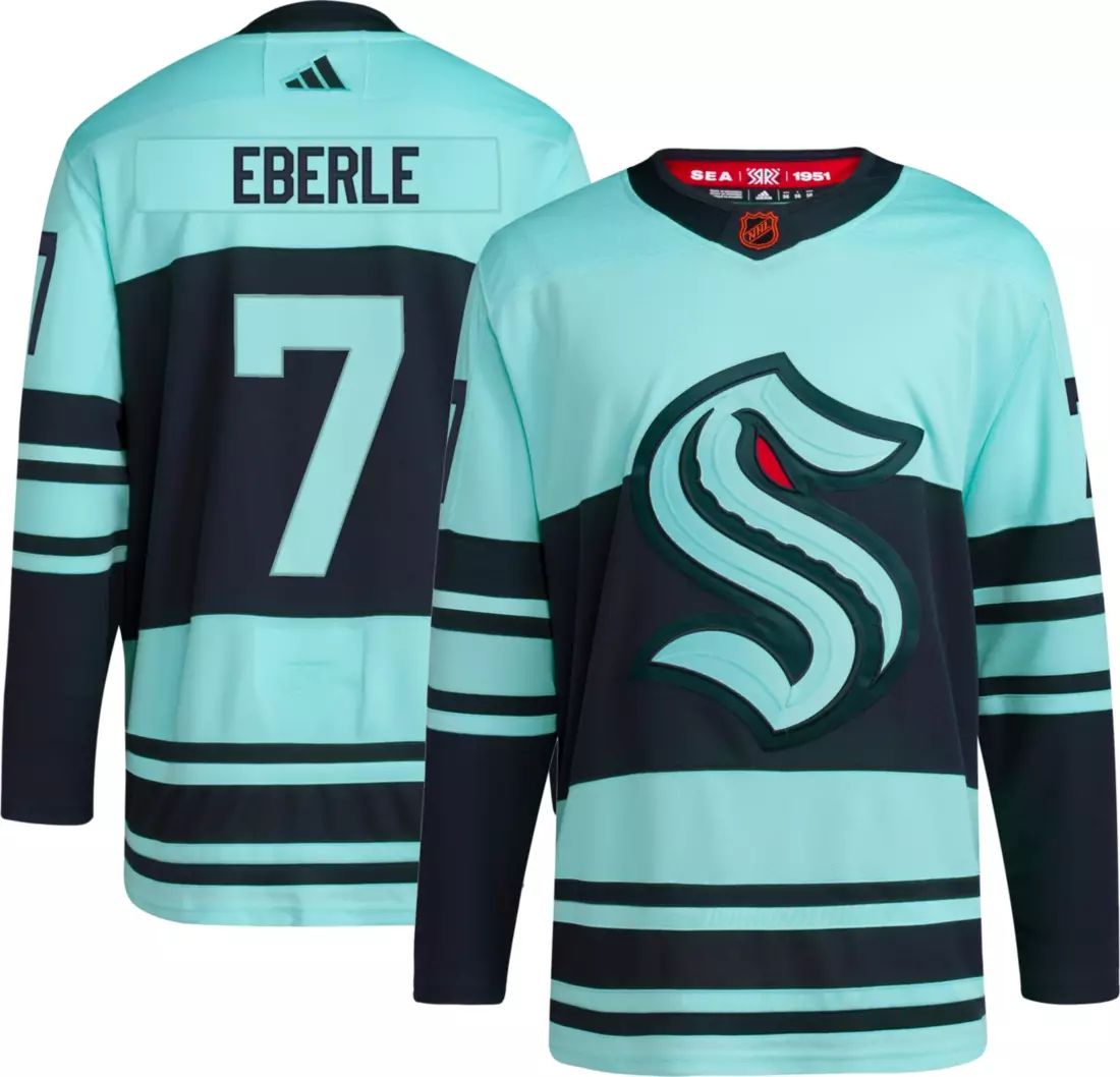 Seattle Kraken #7 Jordan Eberle Men's Adidas Reverse Retro 2.0 Authentic Player Jersey - Blue