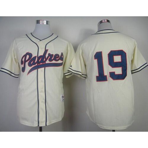 San Diego Padres #19 Tony Gwynn Cream 1948 Turn Back The Clock Stitched Jersey Men's