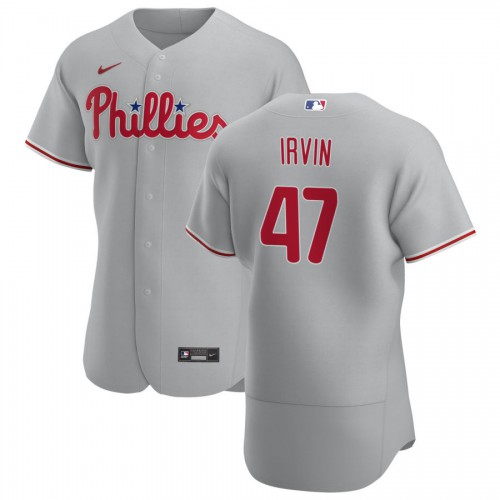 Philadelphia Philadelphia Phillies #47 Cole Irvin Men's Gray Road 2020 Authentic Player Jersey Men's