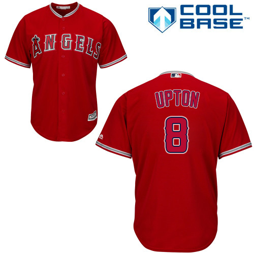 Los Angeles Angels #8 Justin Upton Red Cool Base Stitched Youth Jersey Youth