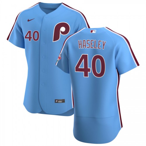 Philadelphia Philadelphia Phillies #40 Adam Haseley Men's Light Blue Alternate 2020 Authentic Player Jersey Men's