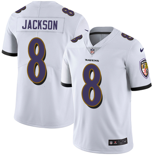 Ravens #8 Lamar Jackson White Youth Stitched Vapor Untouchable Limited Jersey