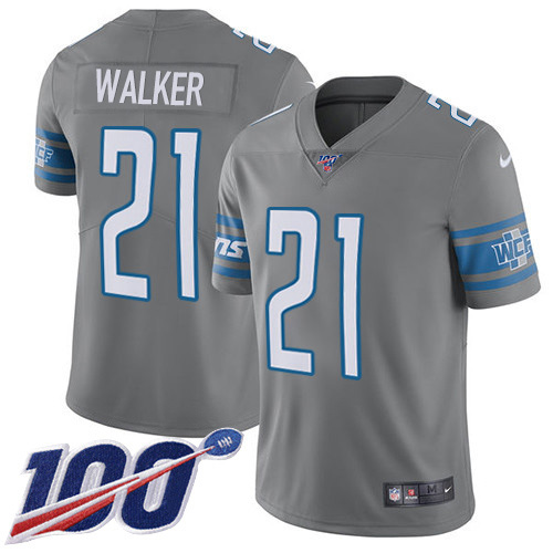 Detroit Lions #21 Tracy Walker Gray Youth Stitched Limited Rush 100th Season Jersey Youth