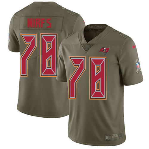 Tampa Bay Buccaneers #78 Tristan Wirfs Olive Youth Stitched Limited 2017 Salute To Service Jersey Youth