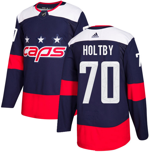 Adidas Washington Capitals #70 Braden Holtby Navy Authentic 2018 Stadium Series Stitched Youth Jersey Youth
