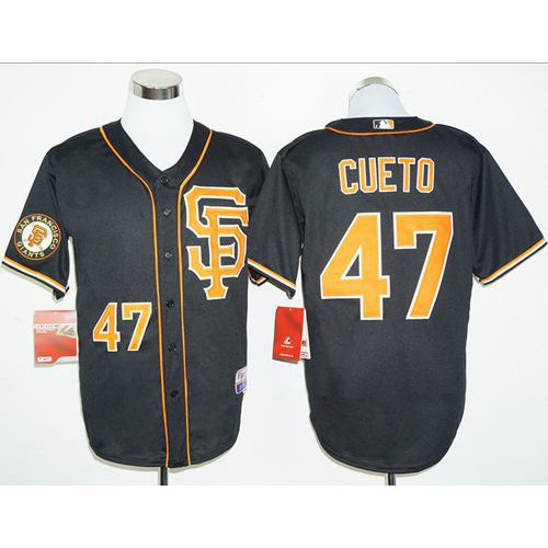 San Francisco Giants #47 Johnny Cueto Black 2016 Cool Base Stitched Jersey Men's