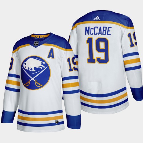 Buffalo Buffalo Sabres #19 Jake Mccabe Men's Adidas 2020-21 Away Authentic Player Stitched Jersey White Men's