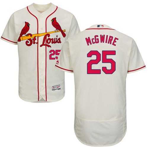 St.Louis Cardinals #25 Mark McGwire Cream Flexbase Authentic Collection Stitched Jersey Men's