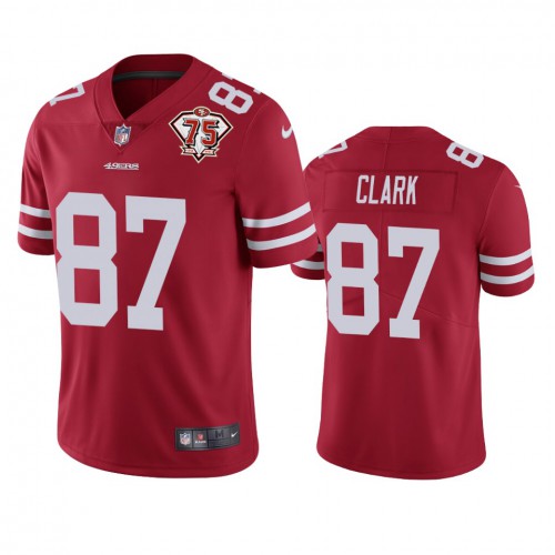 San Francisco 49ers #87 Dwight Clark Red Youth 75th Anniversary Stitched Vapor Untouchable Limited Jersey Youth
