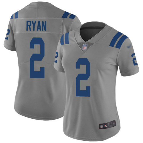 Colts #2 Matt Ryan Gray Women's Stitched Limited Inverted Legend Jersey