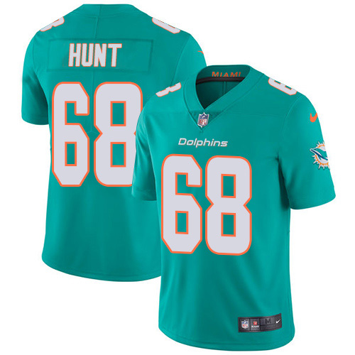 Miami Dolphins #68 Robert Hunt Aqua Green Team Color Men's Stitched Vapor Untouchable Limited Jersey Men's