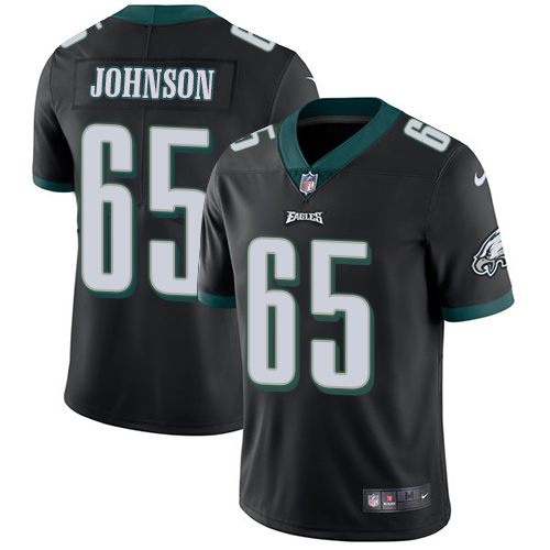 Philadelphia Eagles #65 Lane Johnson Black Alternate Youth Stitched Vapor Untouchable Limited Jersey Youth