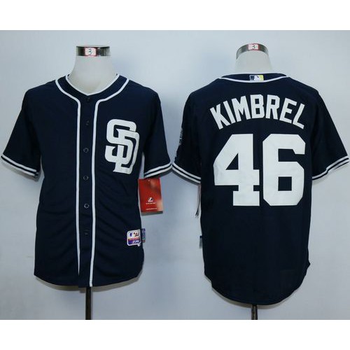 San Diego Padres #46 Craig Kimbrel Dark Blue Alternate 1 Cool Base Stitched Jersey Men's