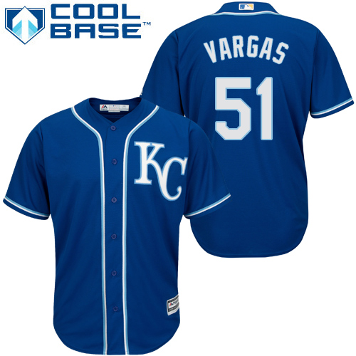 Kansas City Royals #51 Jason Vargas Royal Blue Cool Base Stitched Youth Jersey Youth