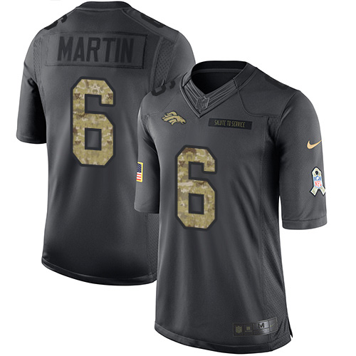 Denver Broncos #6 Sam Martin Black Men's Stitched Limited 2016 Salute to Service Jersey Men's