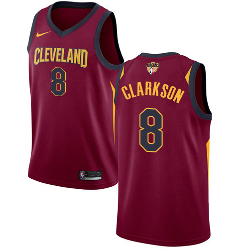 Cleveland Cavaliers #8 Jordan Clarkson Red The Finals Patch Swingman Icon Edition Jersey Mens