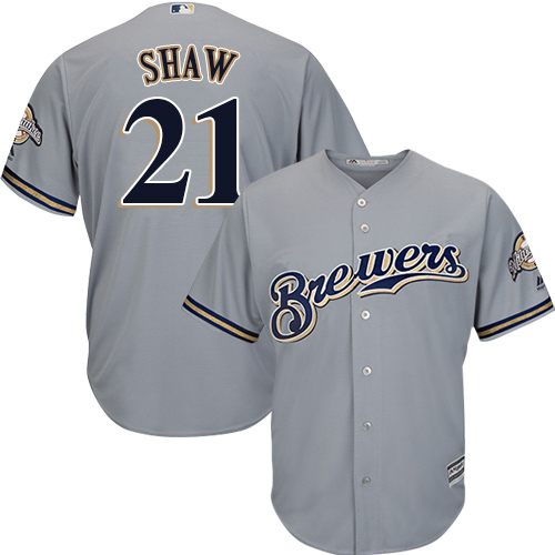 Milwaukee Brewers #21 Travis Shaw Grey Cool Base Stitched Youth Jersey Youth
