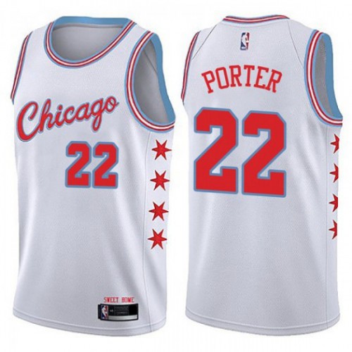 Chicago Bulls #22 Otto Porter Jr White Swingman City Edition Jersey Mens