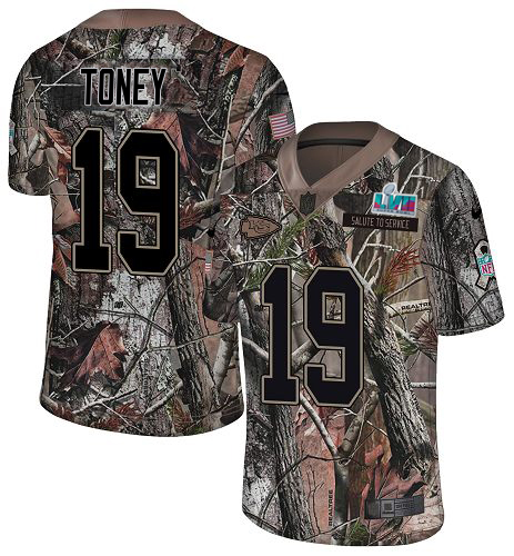 Chiefs #19 Kadarius Toney Camo Super Bowl LVII Patch Youth Stitched Limited Rush Realtree Jersey