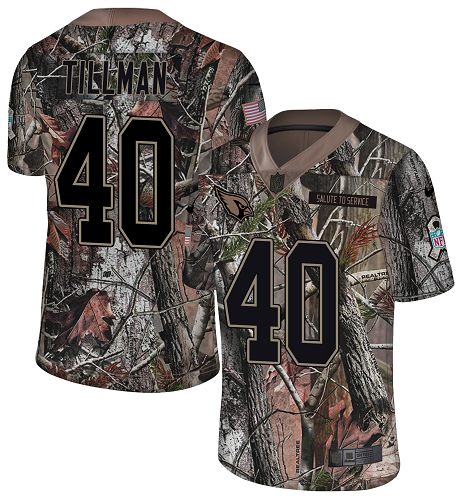 Cardinals #40 Pat Tillman Camo Youth Stitched Limited Rush Realtree Jersey