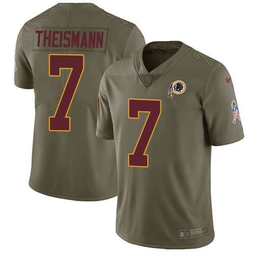 Washington Commanders #7 Joe Theismann Olive Men's Stitched Limited 2017 Salute to Service Jersey Men's